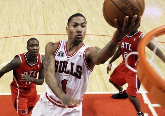 Derrick Rose, durante su etapa en los Chicago Bulls.