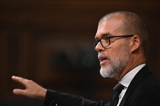 El diputado de Junts Josep Maria Cruset, durante su intervención este jueves en el Congreso.