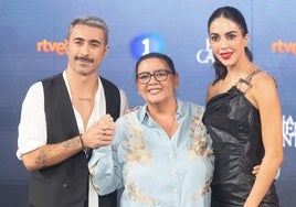 Rayden, María del Monte y Rocío Muñoz, en la presentación de 'La bien cantá'.