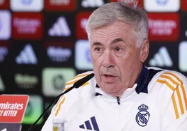 Carlo Ancelotti, durante la rueda de prensa.