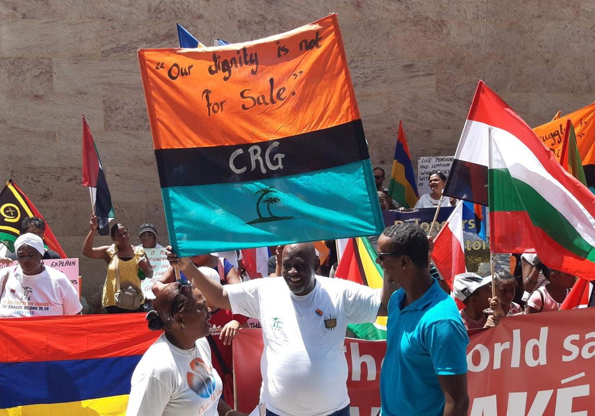 Protesta en defensa de la dignidad de Chagos.