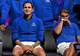 Roger Federer y Rafa Nadal, en Londres, en septiembre de 2022, cuando el suizo se retiró.
