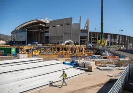 Las obras del Camp Nou, en agosto de 2023.