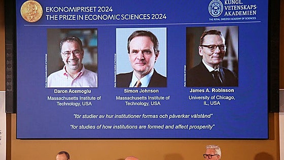 Daron Acemoglu, Simon Johnson y James A. Robinson ganan el Premio Nobel de Economía
