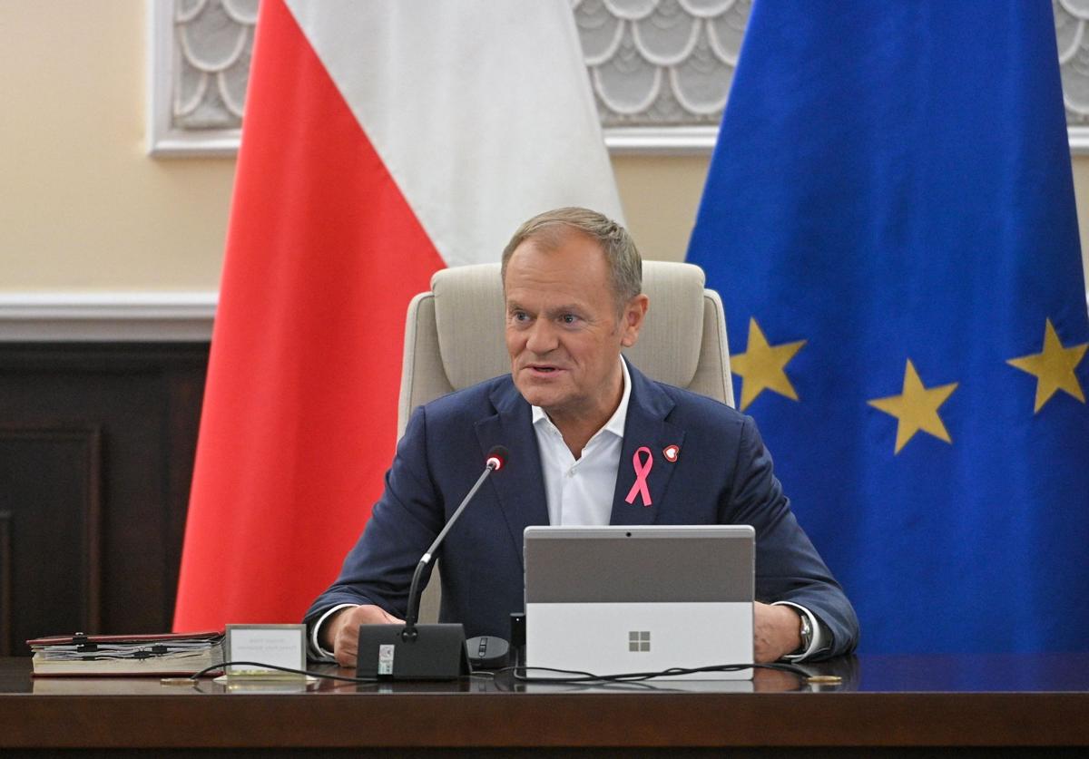 Donald Tusk durante la reunión de gobierno de este martes en Varsovia.