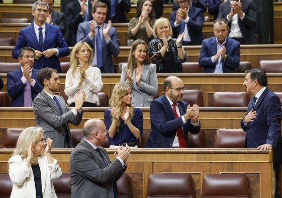 El diputado popular José Antonio Bermúdez de Castro, tras intervenir durante el Pleno del Congreso celebrado este martes