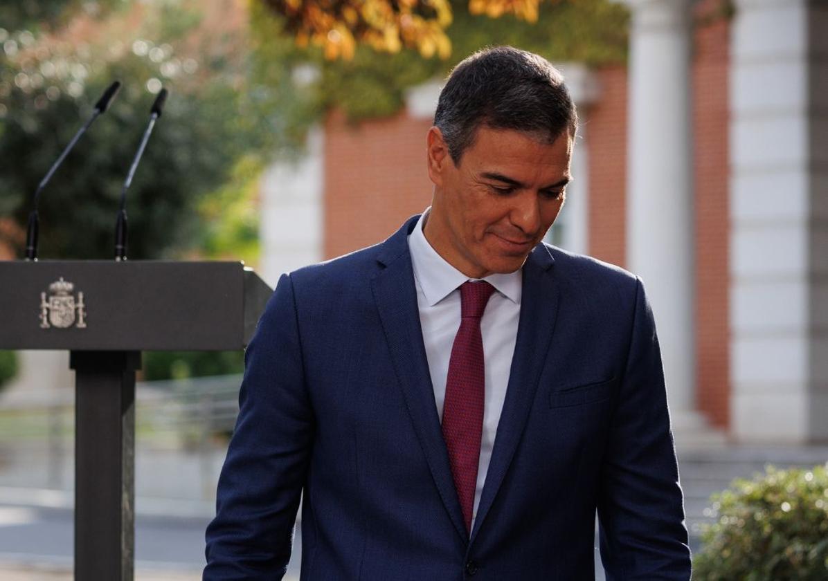 El presidente del Gobierno, Pedro Sánchez, en el Palacio de La Moncloa.