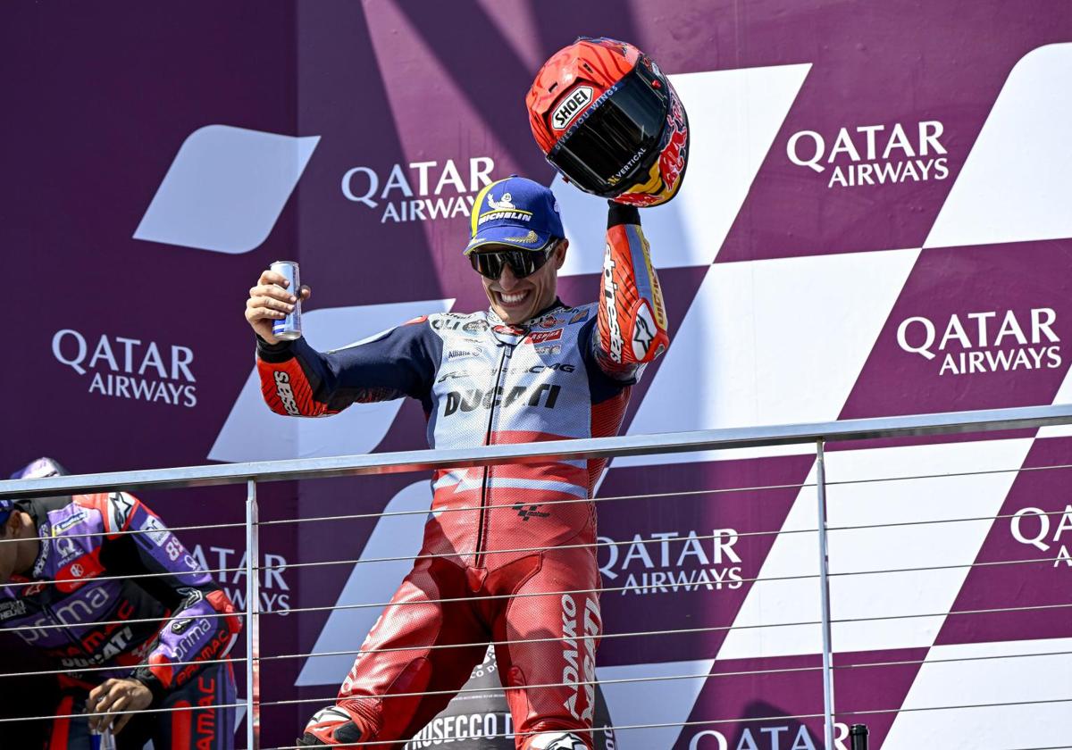 Marc Márquez celebra su victoria en Phillip Island.