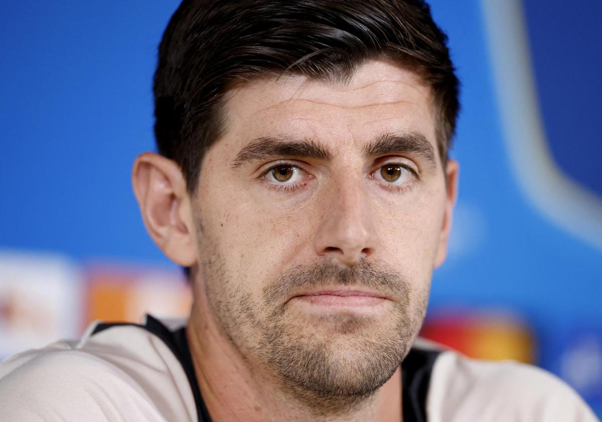 Thibaut Courtois, durante la rueda de prensa.