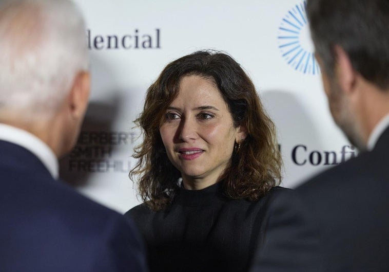 Isabel Díaz Ayuso, presidenta de la Comunidad de Madrid, este miércoles en una entrega de premios.