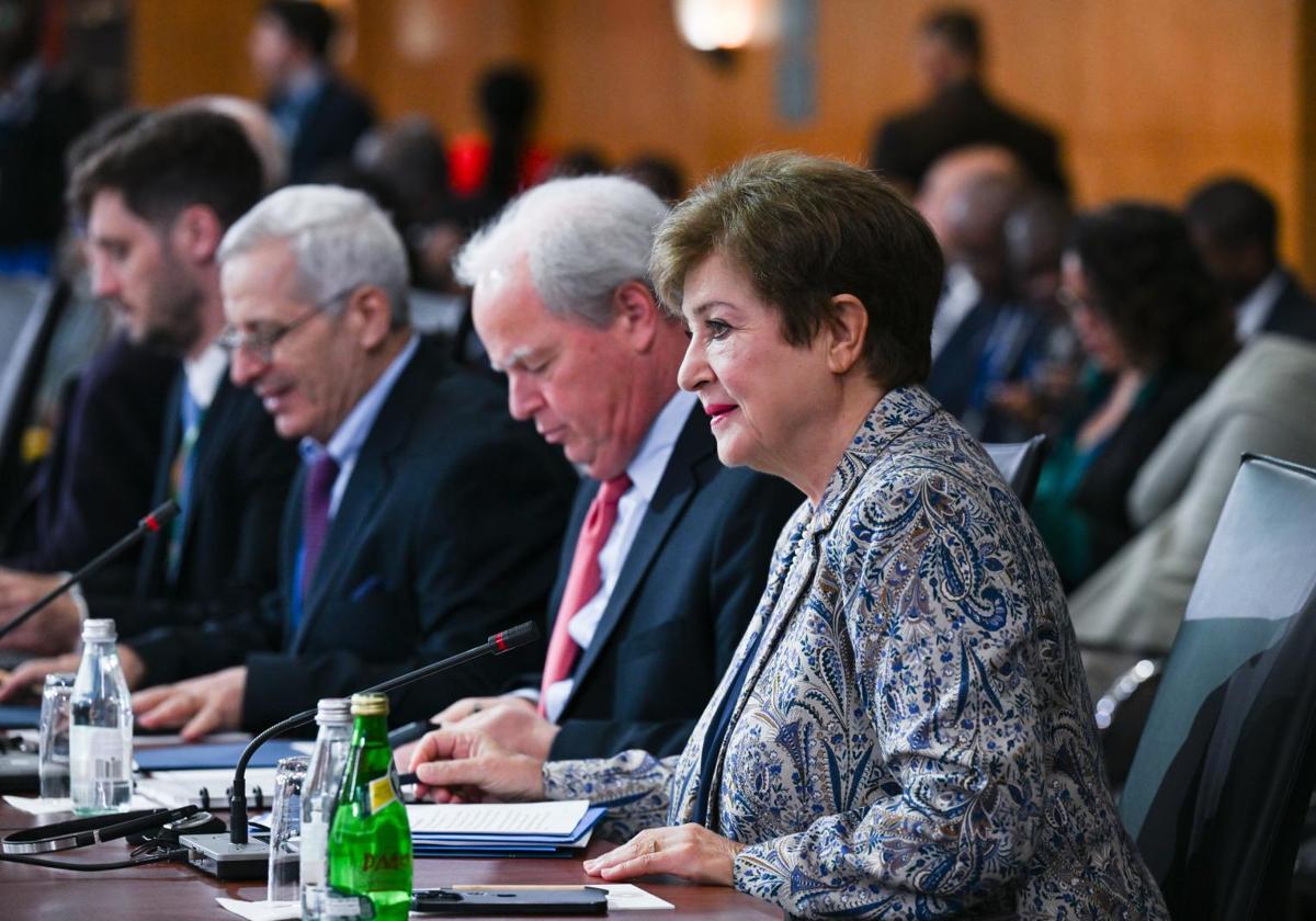 La directora gerente del FMI, Kristalina Georgieva, en las reuniones anuales.