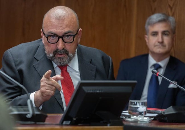 Koldo García, el que fuera asesor en el Ministerio de Transportes José Luis Ábalos, en su comparecencia en el Senado.