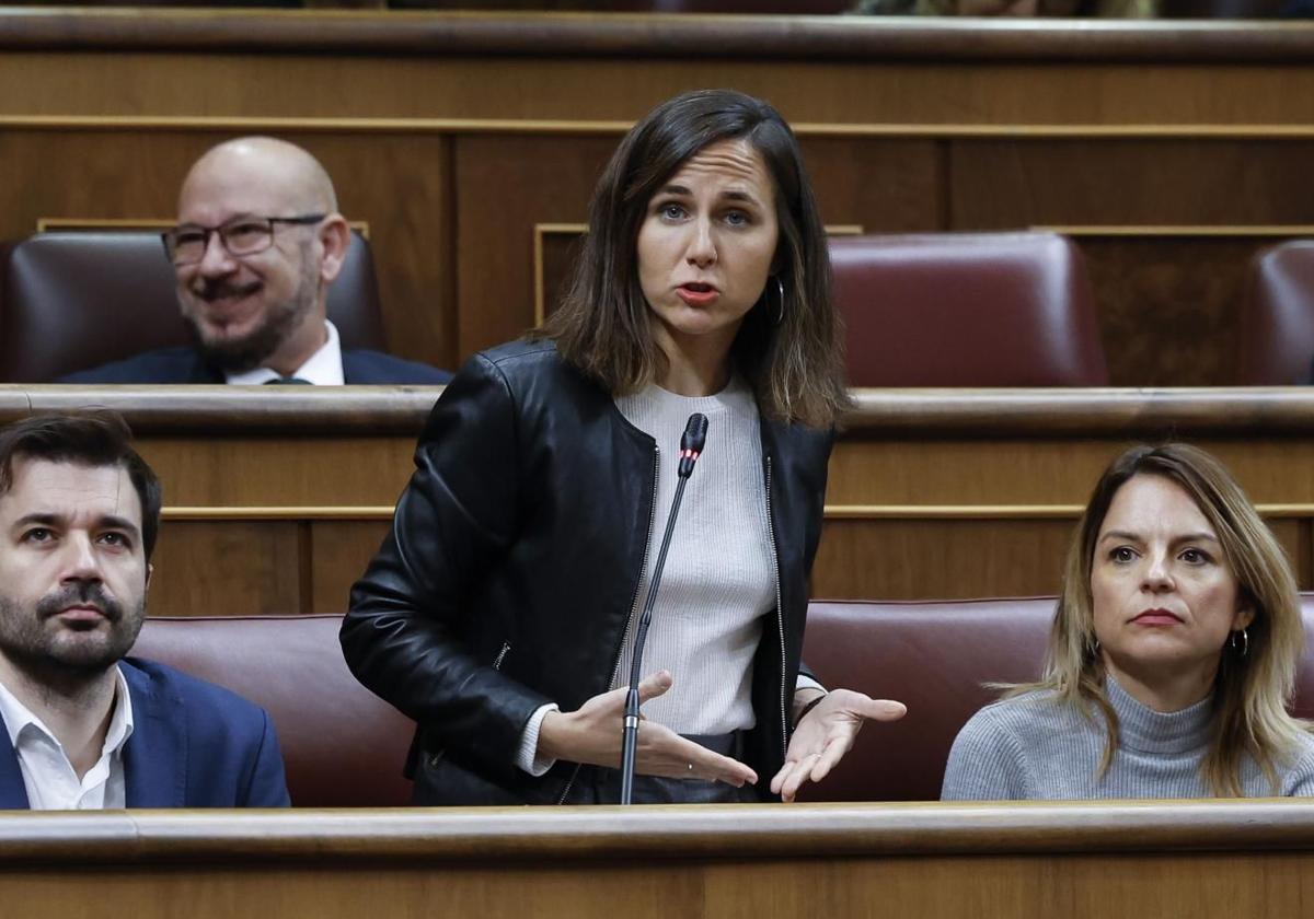 Ione Belarra durante la sesión de control al Gobierno del pasado miércoles en el Congreso.