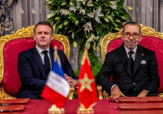 El presidente francés, Emmanuel Macron, y el rey de Marruecos, Mohamed VI.