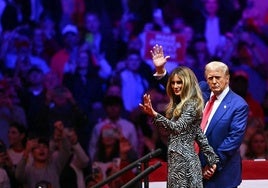 Melania volvió a destacar en un acto electoral.