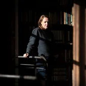 Paula Hawkins, en la Biblioteca Central de Edimburgo