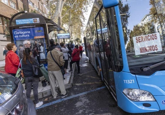 Imagen de la huelga de autobuses el pasado mes de octubre.