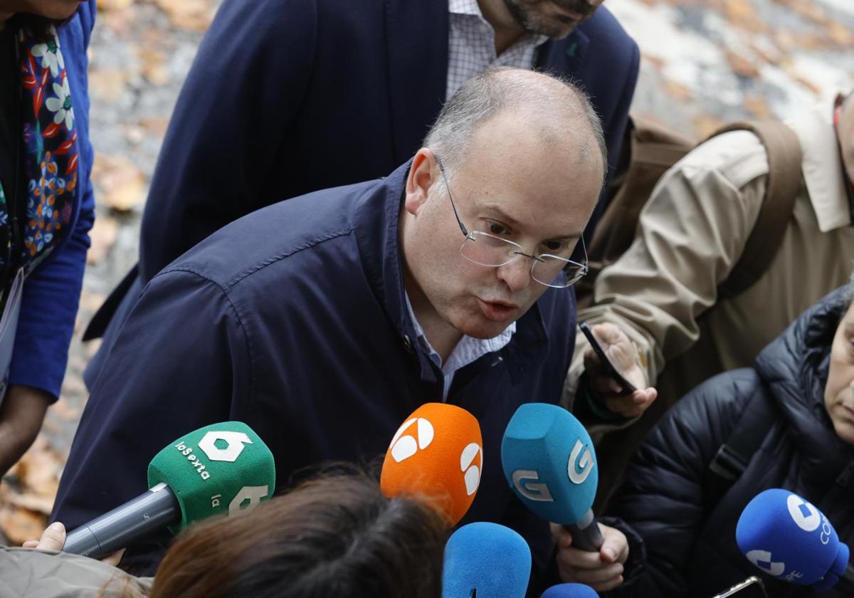 Miguel Tellado, portavoz parlamentario del PP, este sábado, en Ferrol