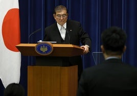 El primer ministro de Japón, Shigeru Ishiba, en rueda de prensa en Tokio.