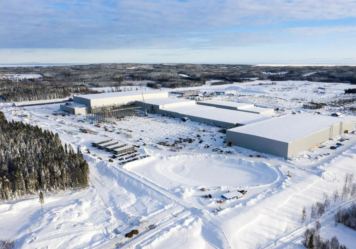 Vista aérea de las instalaciones de Northvolt en Skelleftea (Suecia)