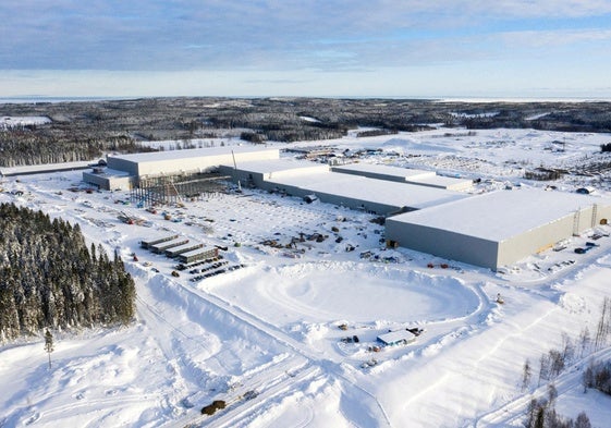 Vista aérea de las instalaciones de Northvolt en Skelleftea (Suecia)