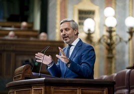 El diputado y vicesecretario económico del PP, Juan Bravo, interviniendo en el Congreso.