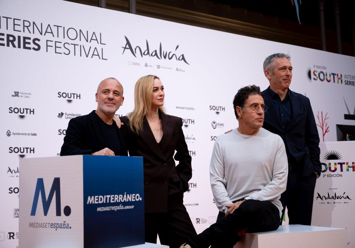 Javier Gutiérrez, Marta Hazas, Daniel Écija y Ghislain Barrois, en el South International Series Festival de Cádiz.