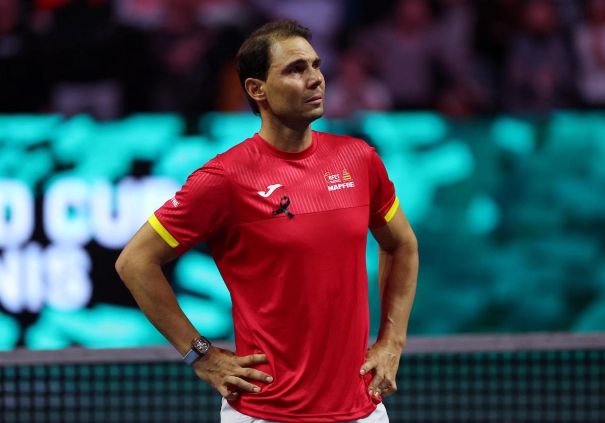 Nadal, emocionado durante el homenaje en Málaga.