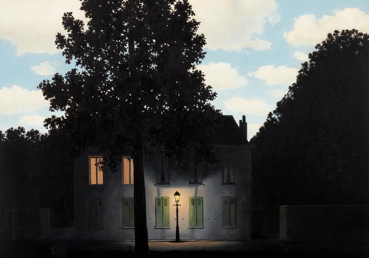 Detalle de 'El imperio de las luces', obra de René Magritte.