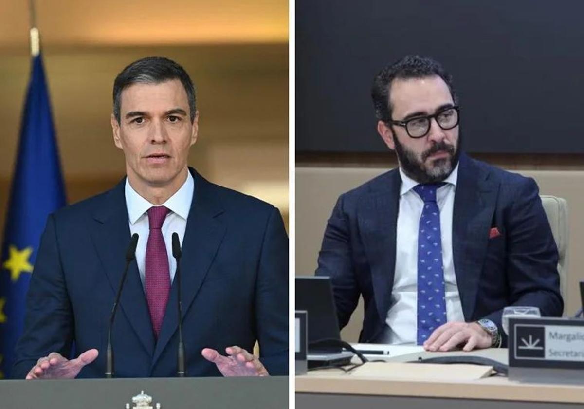 El presidente del Gobierno, Pedro Sánchez, y el empresario Víctor de Aldama.