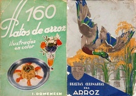 Recetarios monográficos de la década de 1930 dedicados al arroz.