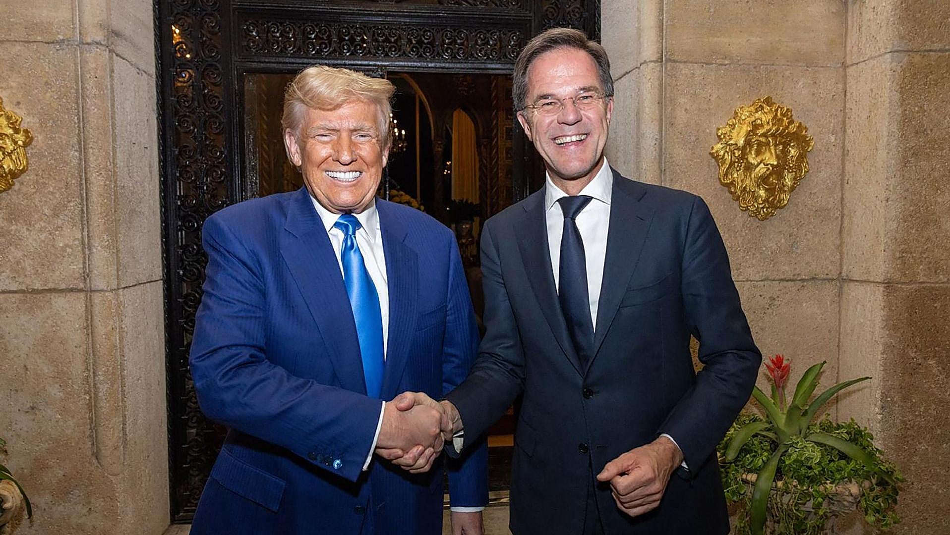 ドナルド・トランプ氏がフロリダでNATO長官マーク・ルッテ氏と面会