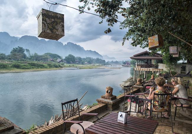 2014 yılında Vang Vieng.