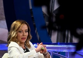 La primera ministra, Giorgia Meloni, durante una entrevista en la RAI.