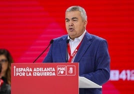 Santos Cerdán interviene este sábado en el Congreso del PSOE.