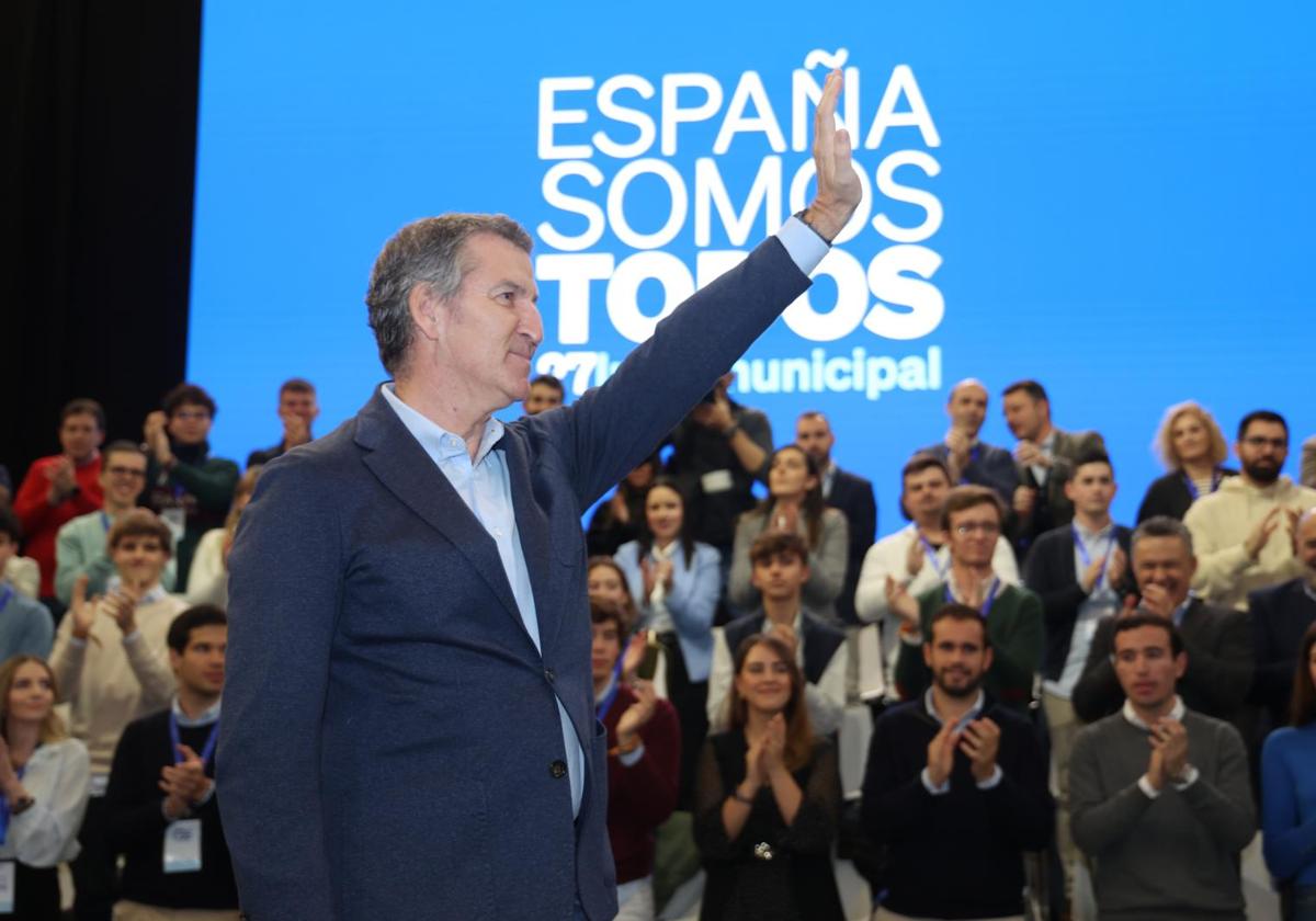 Alberto Núñez Feijóo, líder del PP, en la Intermunicipal del partido