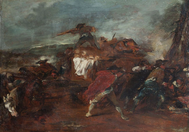 'Escena de la Guerra de la Independencia', óleo sobre hojalata atribuido a Goya.