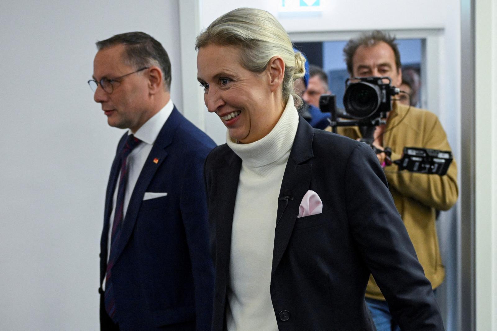 Alice Weidel y Tino Chrupalla, el otro colíder del partido ultra.