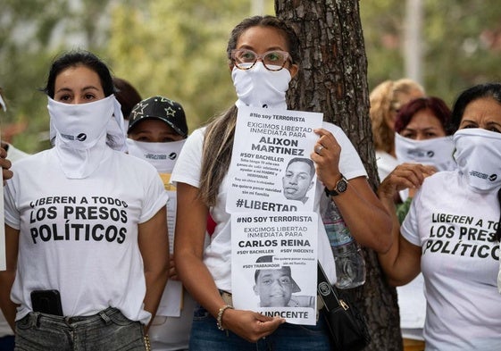 Una protesta contra las detenciones en Caracas.