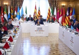 El presidente del Gobierno, Pedro Sánchez, durante la XXVII Conferencia de Presidentes.