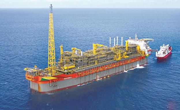 Un barco de prospecciones petroleras frente a las costas de Guyana.