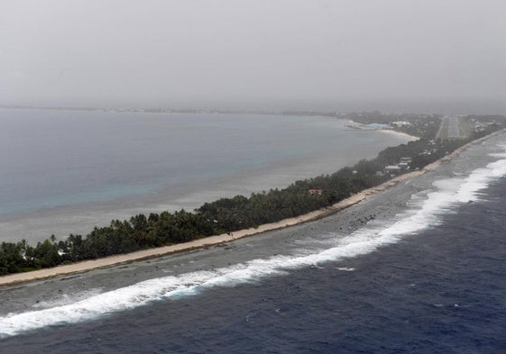 Imagen aérea de Tuvalu.