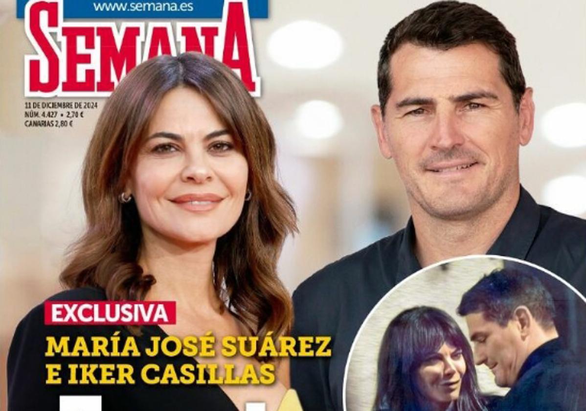 María José Suárez e Iker Casillas en una de las portadas con sus fotos juntos.