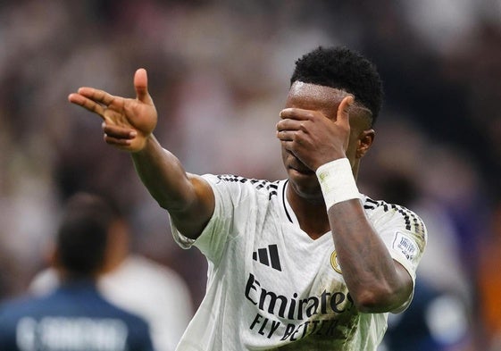 Vinicius celebra su gol ante el Pachucha en la Copa Intercontinental.