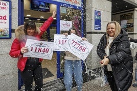 Así celebran los cuartos premios de la lotería de Navidad