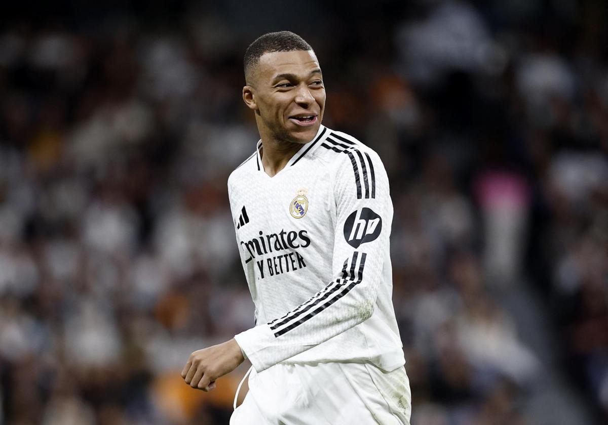 Kylian Mbappé, en el encuentro ante el Sevilla en el Santiago Bernabéu