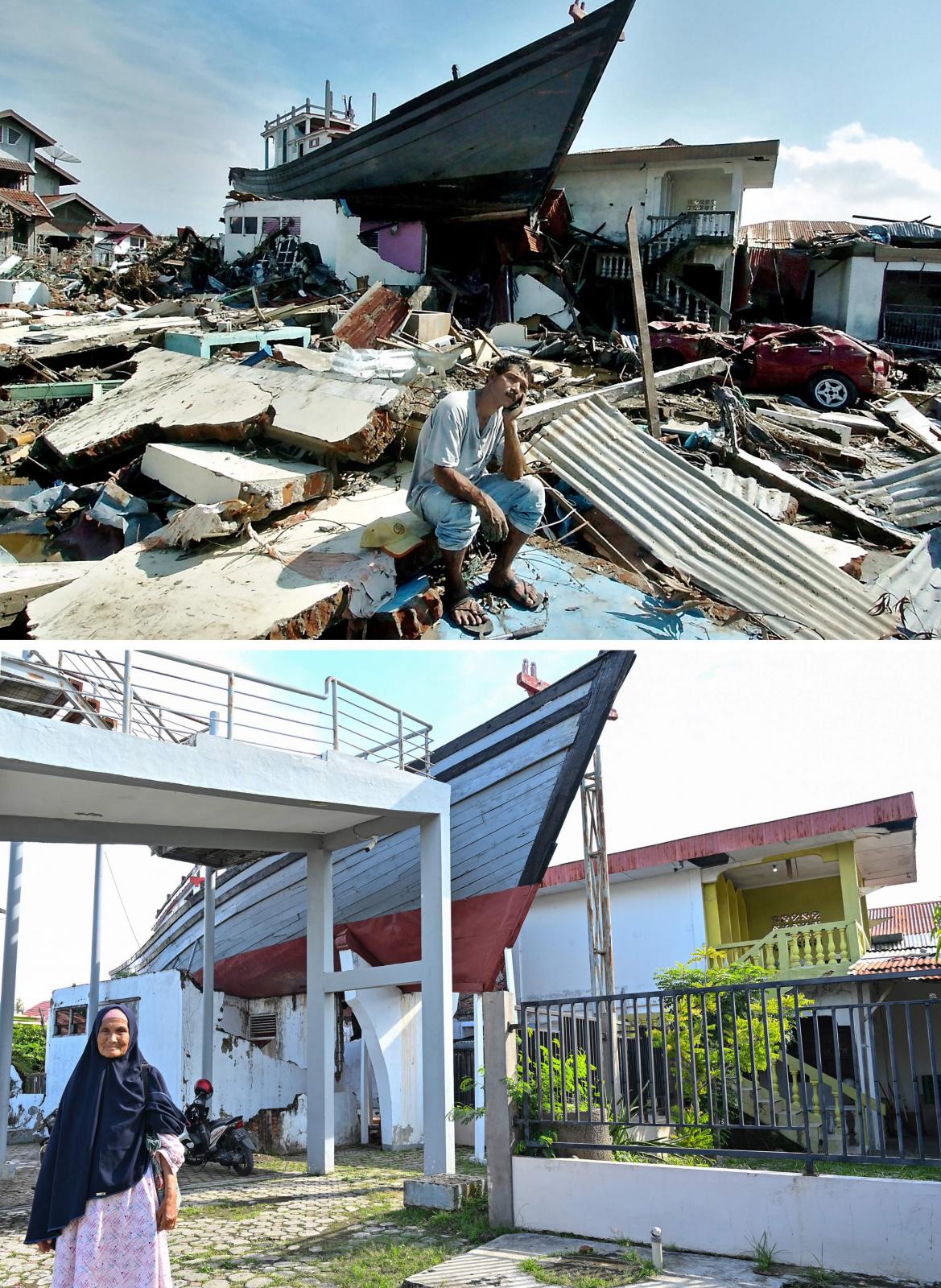 El antes y después en la isla indonesia de Sumatra tras el devastador tsunami de 2004