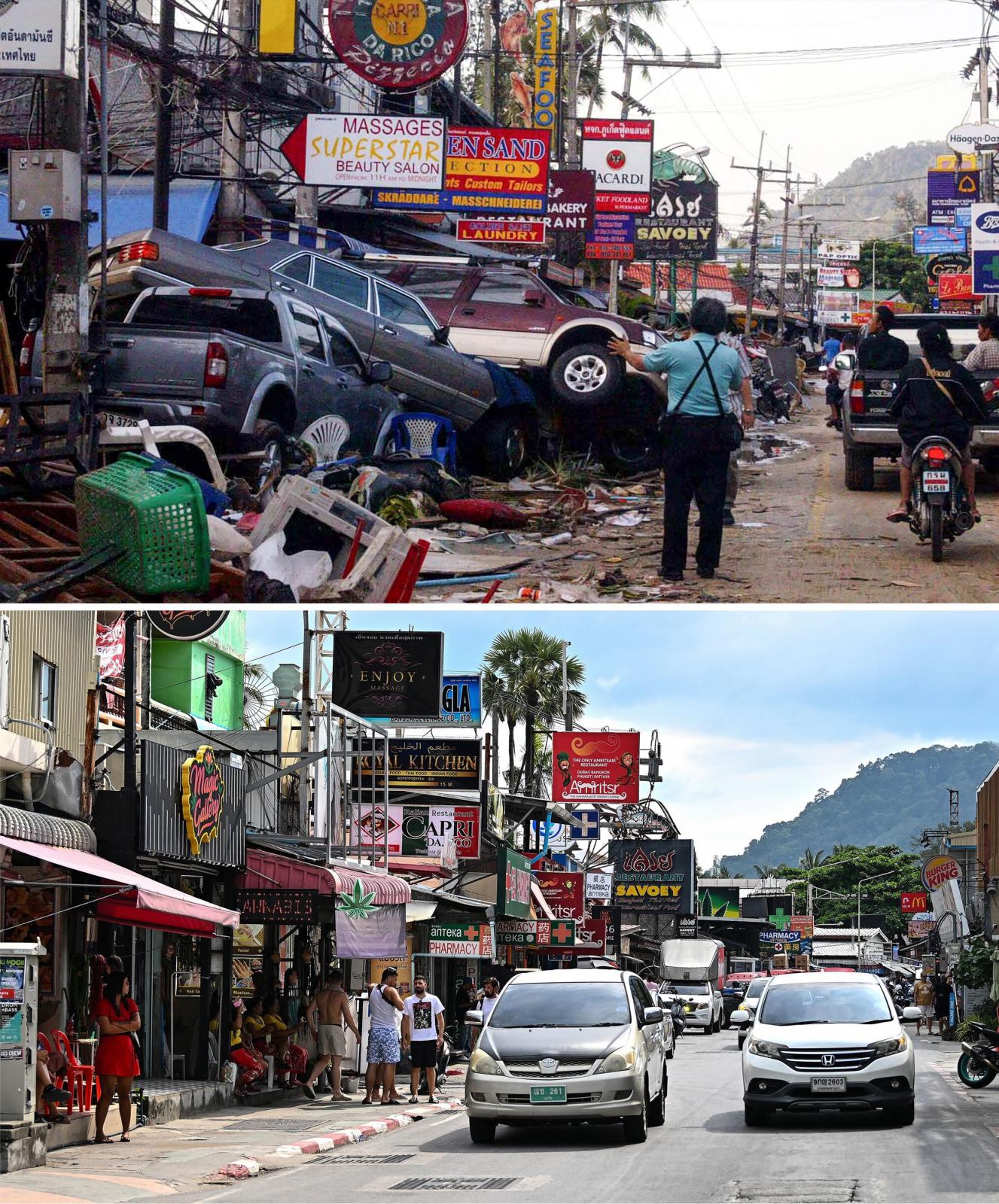 El antes y después en la isla indonesia de Sumatra tras el devastador tsunami de 2004