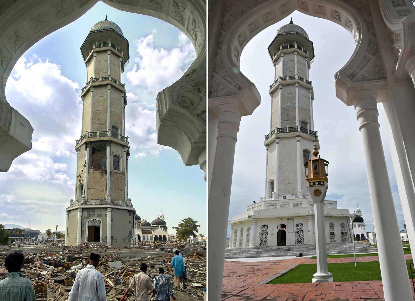 El antes y después en la isla indonesia de Sumatra tras el devastador tsunami de 2004