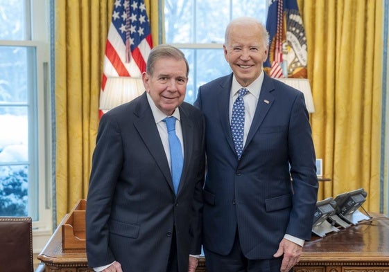 Edmundo González en el Despacho Oval con Joe Biden.